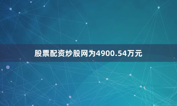 股票配资炒股网为4900.54万元